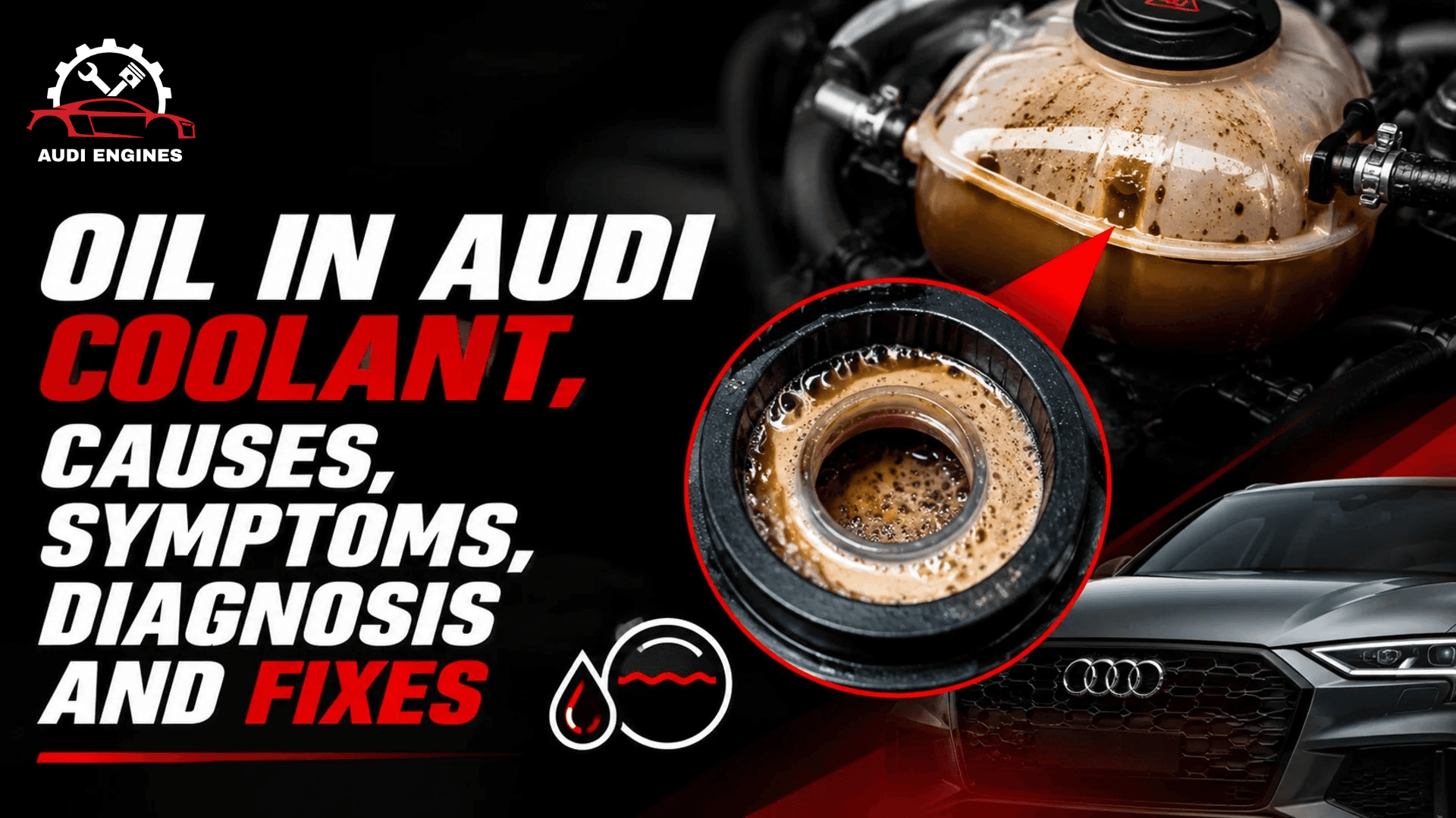 Oil in Audi Coolant, Causes, Symptoms, Diagnosis and Fixes