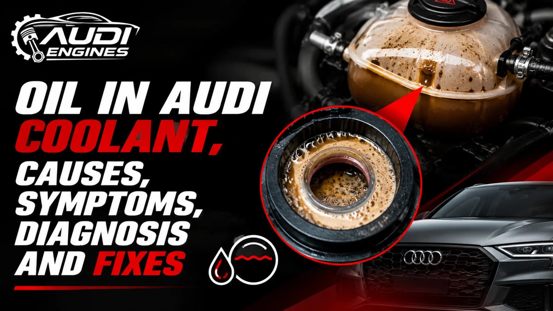 Oil in Audi Coolant, Causes, Symptoms, Diagnosis and Fixes