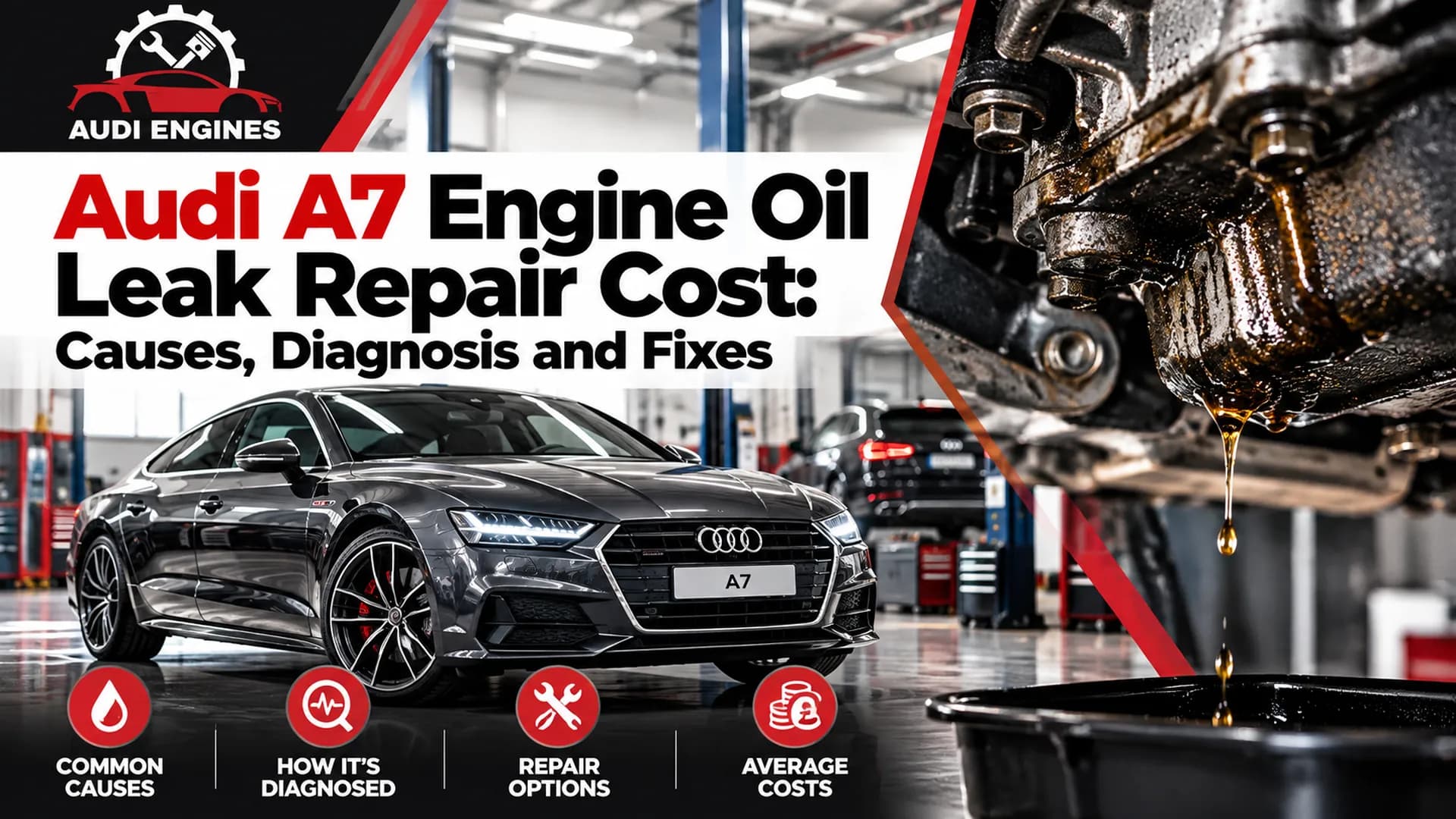 Audi A7 Engine Oil Leak Repair Cost: Causes, Diagnosis and Fixes
