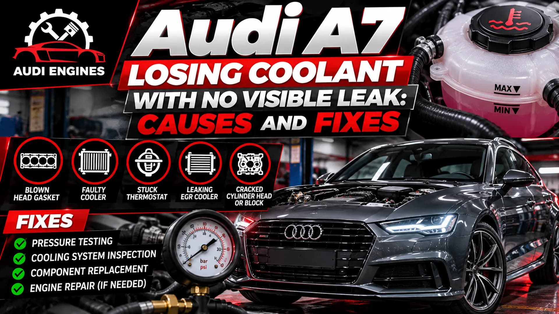Audi A7 Losing Coolant With No Visible Leak: Causes and Fixes