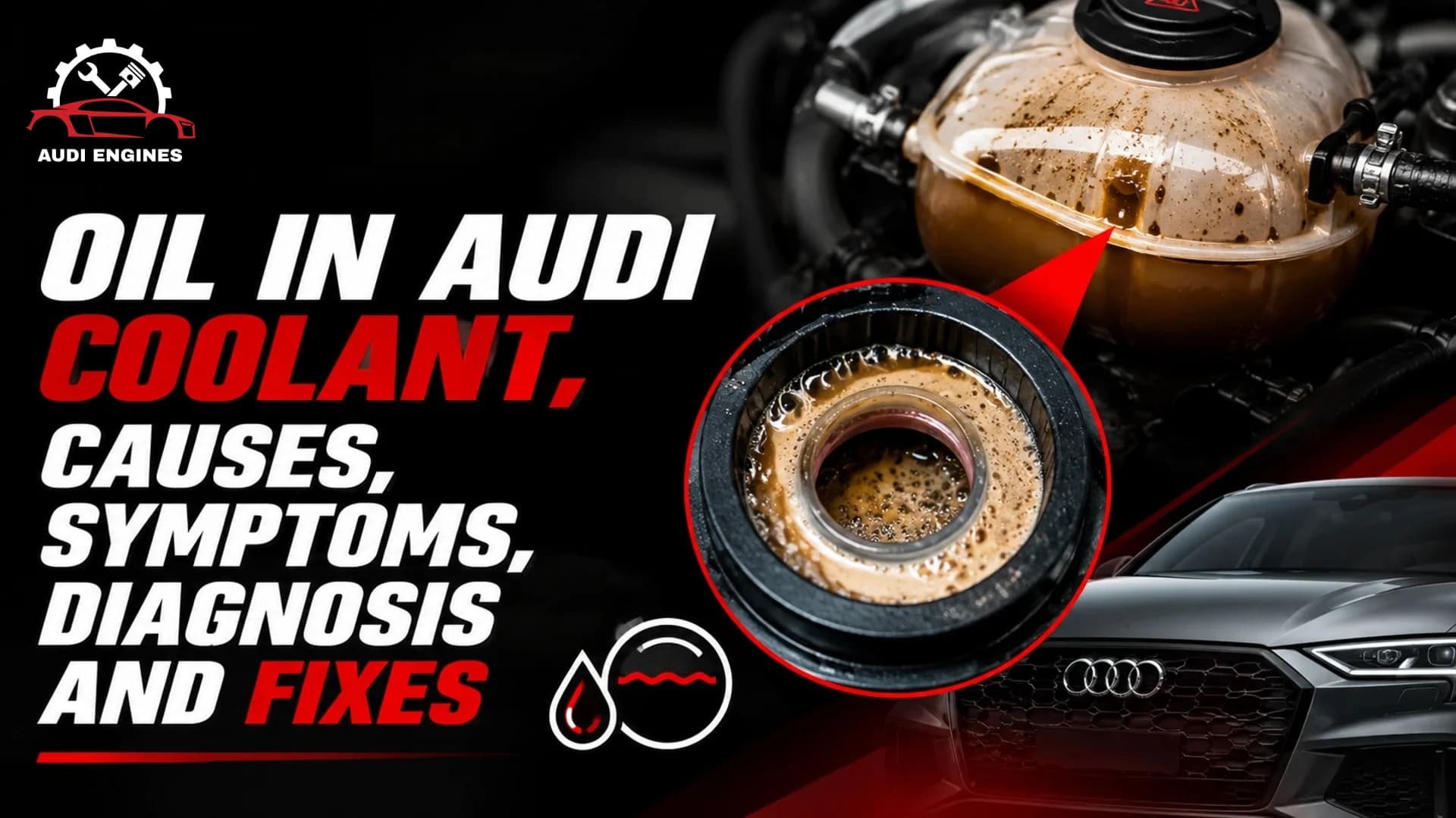 Oil in Audi Coolant, Causes, Symptoms, Diagnosis and Fixes